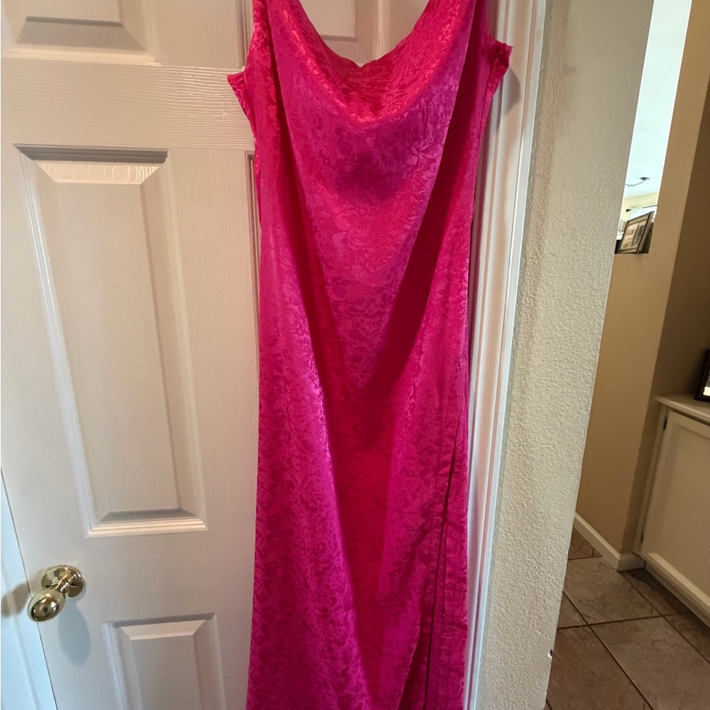 Hot Pink Lace Slip Dress